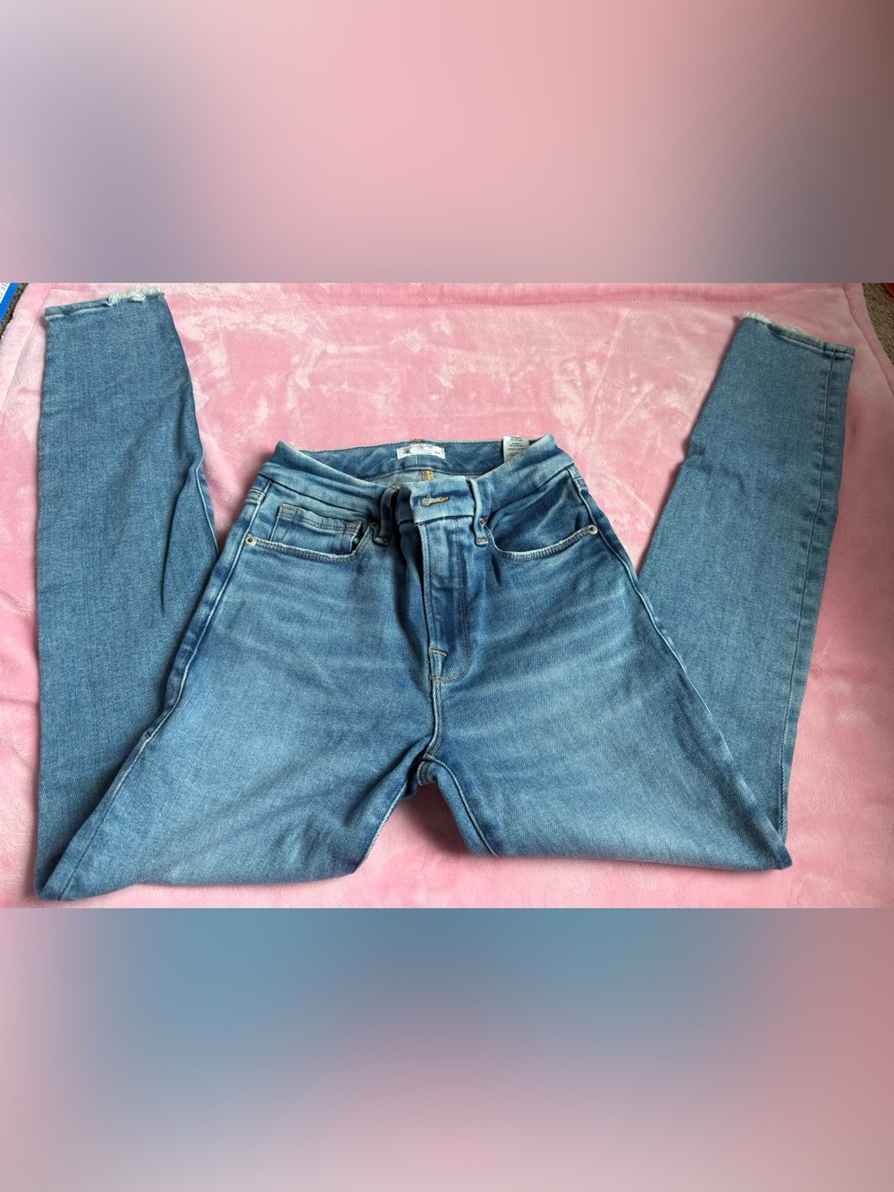 Good American Light Blue Slim Straight Jeans